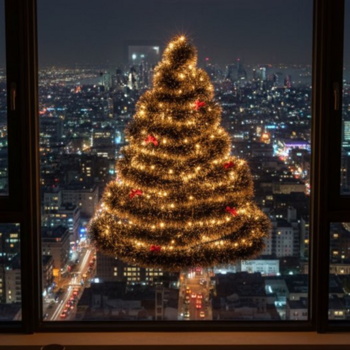 마이트리 크리스마스 벽트리 풀세트 전구 장식 포함