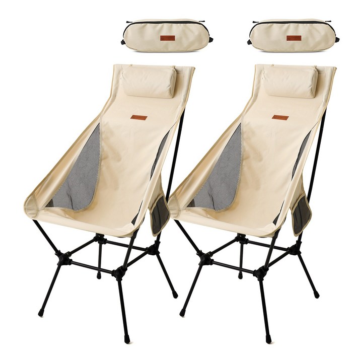 레드코코 경량 캠핑의자 미니멀 폴딩, 베이지2개, 2개