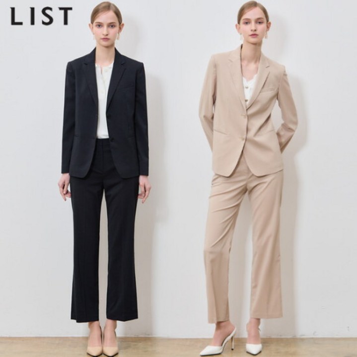 2SET 리스트 미니멀 투버튼 재킷+스트레이트 팬츠 2종세트 (택가격:406000원) 416454