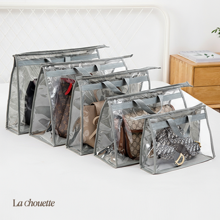 5종 세트 라슈에뜨 투명 가방정리함 가방 가방보관함 먼지 명품백 먼지방지 투명 파우치 그레이 SMLXLXXL
