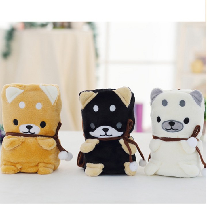 무료 시바견 캐릭터 입체 무릎담요 강아지 무릎담요 미니담요