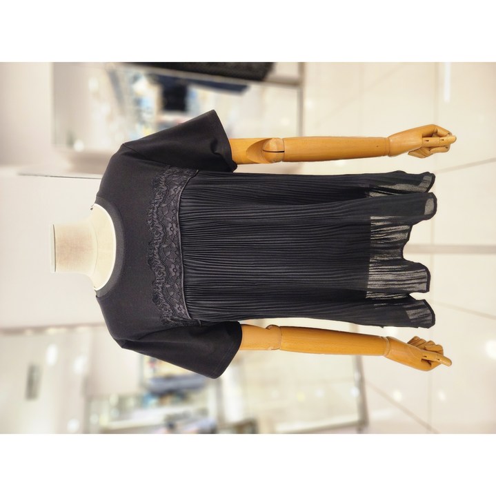 샤틴 레이스 플리츠 티셔츠 S252C505