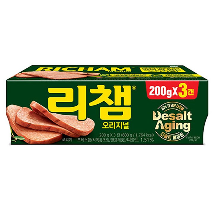 리챔 오리지널 햄통조림, 200g, 3개 리챔 오리지널 햄통조림, 200g, 3개