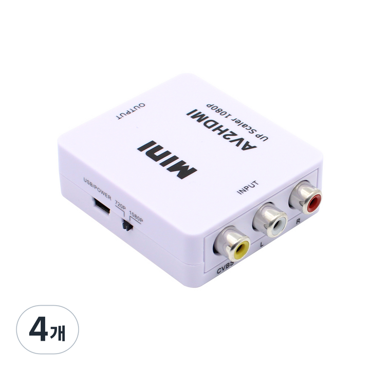 넥시 AV to HDMI 컨버터, NX-3RCAHD, 4개