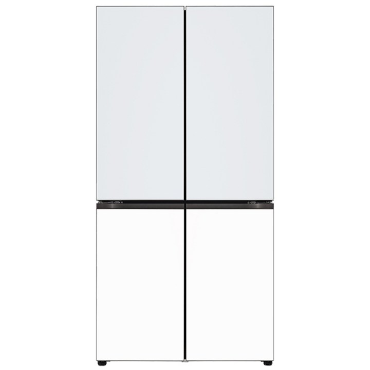 [색상선택형] LG전자 디오스 오브제컬렉션 4도어 냉장고 M873GYW031S 875L 방문설치, 글라스 크림스카이(상), 글라스 크림화이트(하), M873GYW031S