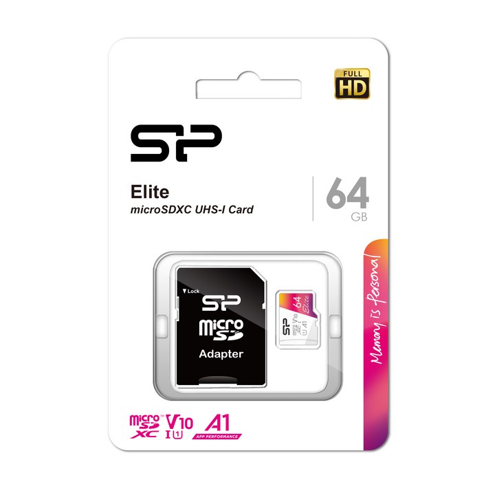 실리콘파워 마이크로 SD ELITE UHS-U1 메모리카드 A1V10, 64GB 20230530