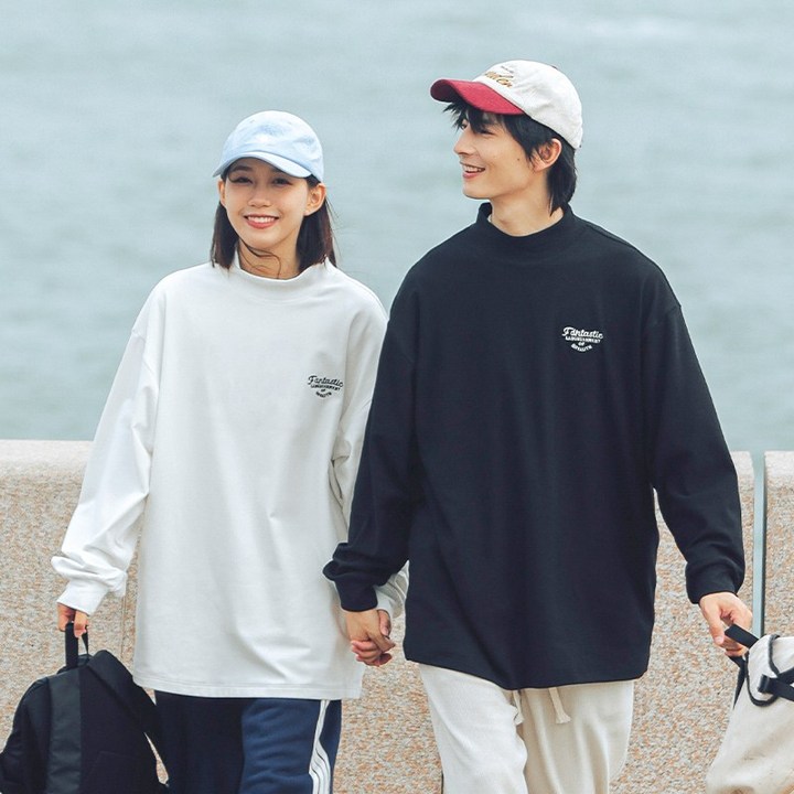 [jilu] 하이넥 긴팔 셔츠 맨투맨 남여공용