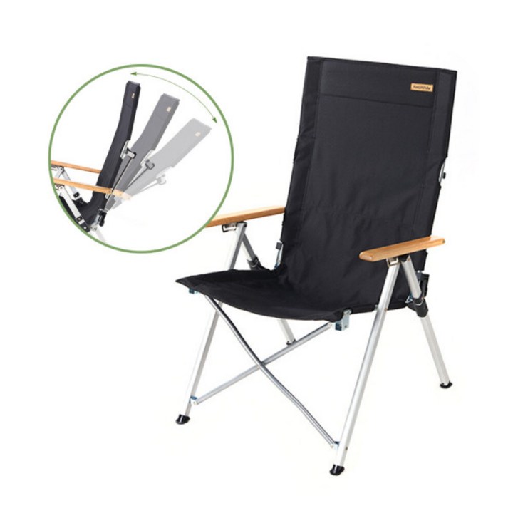 네이처하이크 캠핑 등받이 의자 휴대용 알루미늄 합금 600D 옥스포드 낚시 의자 NH17T003-Y, 01-01 블랙