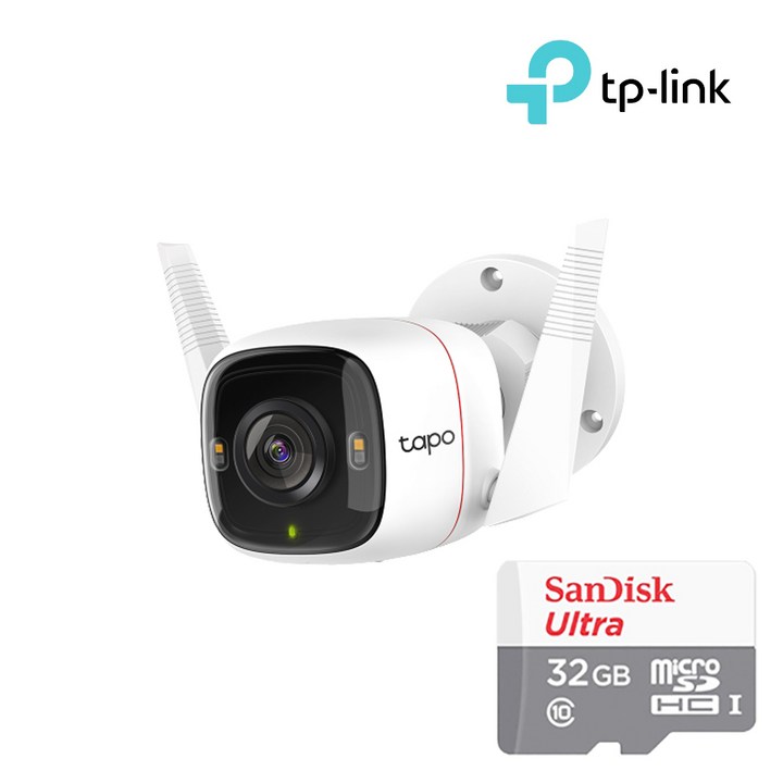 티피링크 Tapo C320WS+32GB SD카드 실외용 야간 풀칼라 CCTV 홈캠 세트