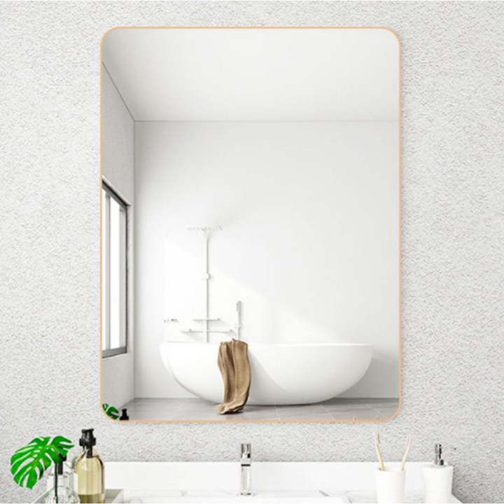 무타공거울 무타공마켓 붙이는 무타공 모던 사각거울 화장대 욕실 간편부착