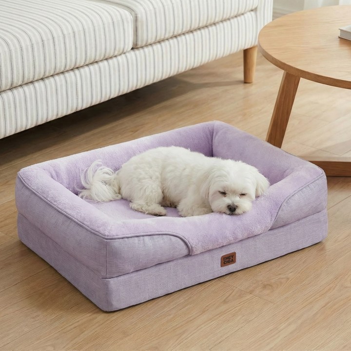 EHEYCIGA 메모리폼 함유 정형외과 사방테두리 반려견 강아지방석 사계절용 푹신한 편안한 반려견 소파
