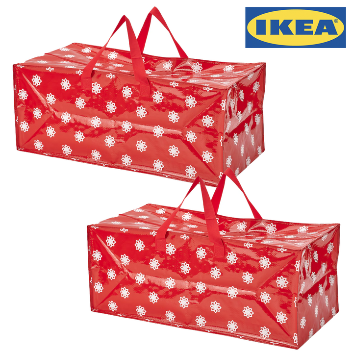 이케아 빈테르핀트 한정판 크리스마스 타포린백 장바구니, 2개