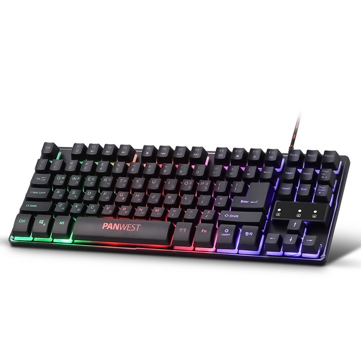 PANWEST GK45KTL 멤브레인 텐키리스 LED백라이트 게이밍 키보드, 본상품선택 PANWEST GK45KTL 멤브레인 텐키리스 LED백라이트 게이밍 키보드, 본상품선택
