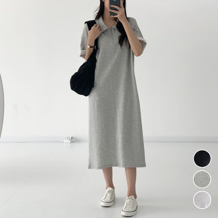 블레스유 여성 반팔 카라 반집업 롱 루즈핏 빅사이즈 원피스 봄 여름 가을 77 블레스유 여성 반팔 카라 반집업 롱 루즈핏 빅사이즈 원피스 봄 여름 가을 77