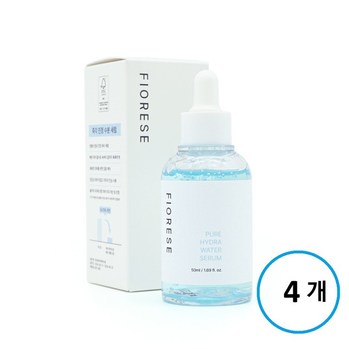 피오레스 퓨어 하이드라 워터 세럼 50ml, 4개, 50ml