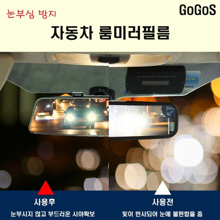 고고스 자동차 룸미러 눈부심방지 필름 현대 아이오닉 하이브리드, 타원형, 1개 고고스 자동차 룸미러 눈부심방지 필름 현대 아이오닉 하이브리드, 타원형, 1개