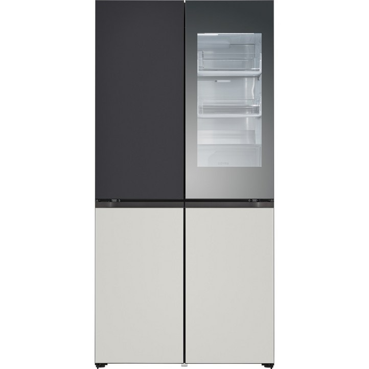 색상선택형 LG전자 오브제 4도어 네이처 메탈 디오스 노크온 미러글라스 빌트인타입 양문형 냉장고 방문설치