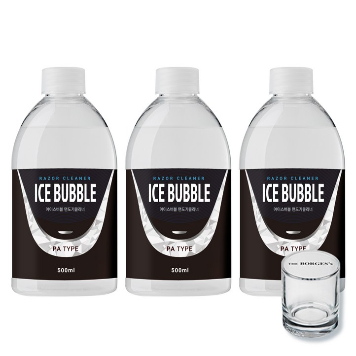 아이스버블 면도기클리너 세정액 PA타입 500ml x 3p 세척용 유리컵, 단일상품, 단일색상, 3개