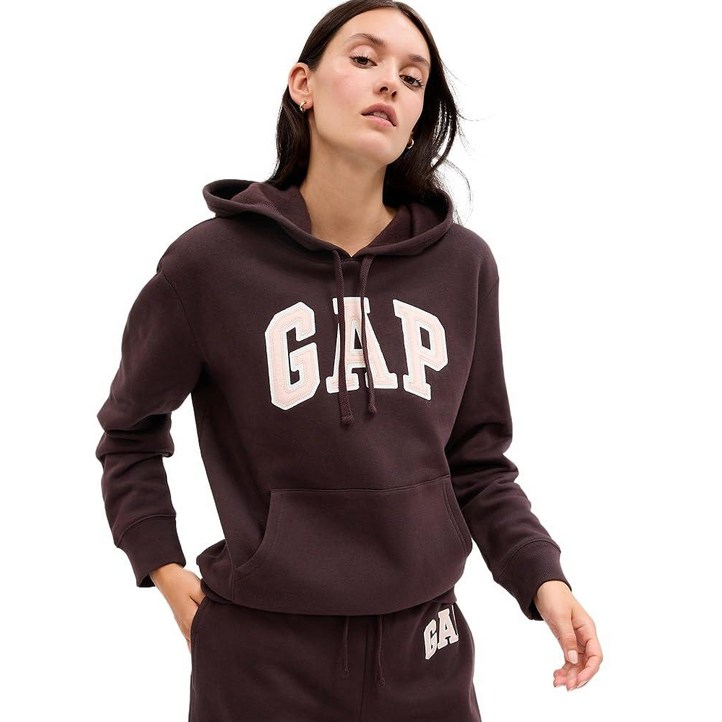갭 GAP 여성용 로고 후드티 트루 블랙 V2 L US543406