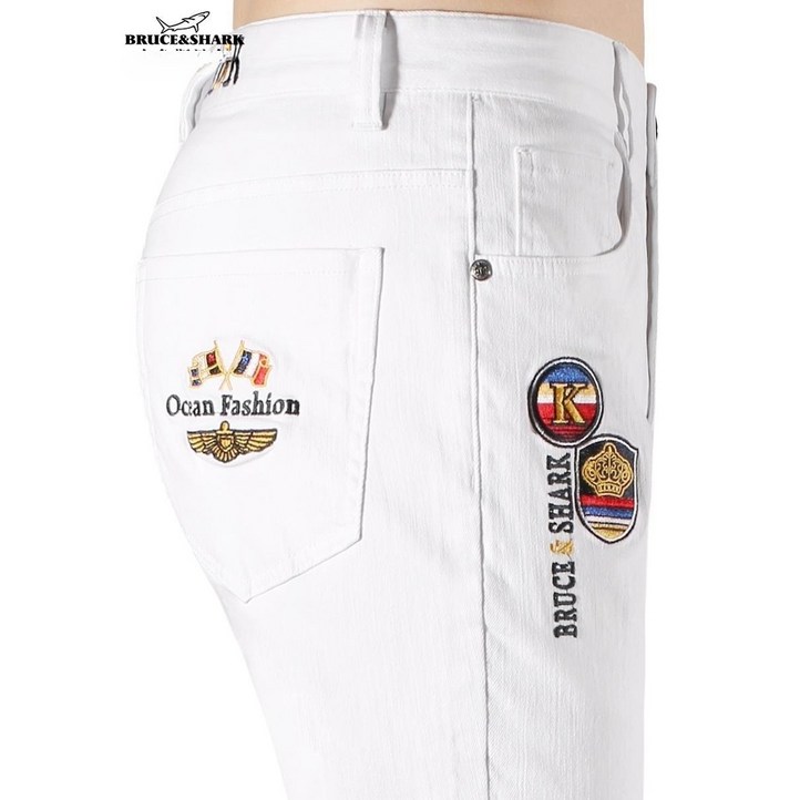 남자명품청바지 여름바지 캐주얼 스트레이트 데님팬츠 PGRADE WHITE EDD 5069