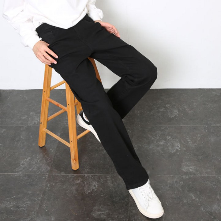 남자청바지 모던 스트레이트 스판 블랙진