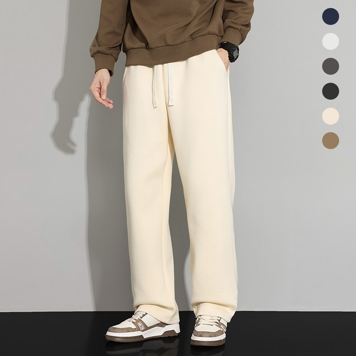 Asure 남자 우븐 슬랙스 통바지 빅사이즈 와이드팬츠