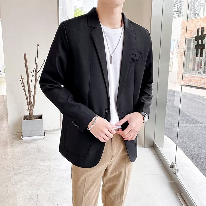 추동 한국판 슬림 정장 세트 투피스 남성 캐주얼 경숙풍 남성복 작은 양복 깡패 코트 러쉬