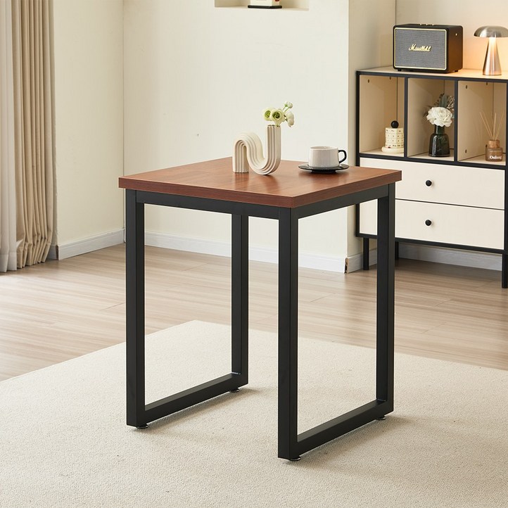 브라보가구 멀바우 사각형 1인 식탁 보조 테이블 600