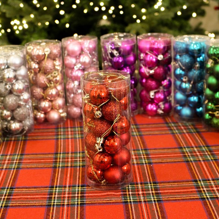 왓위셀 스파클링 트리 오너먼트세트 24p, 1세트, 로즈