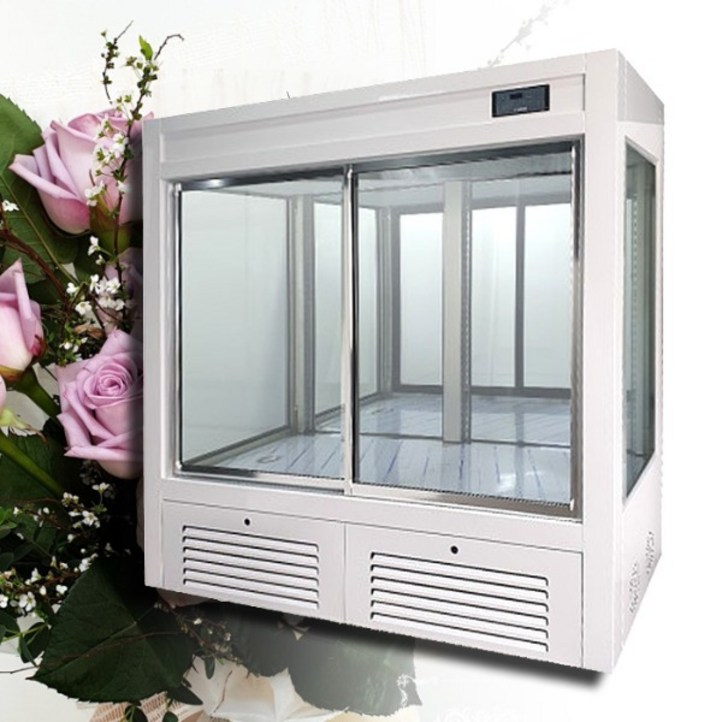 삼호 꽃냉장고 화이트1500 꽃쇼케이스냉장고 내부조명, 스텐, SH125