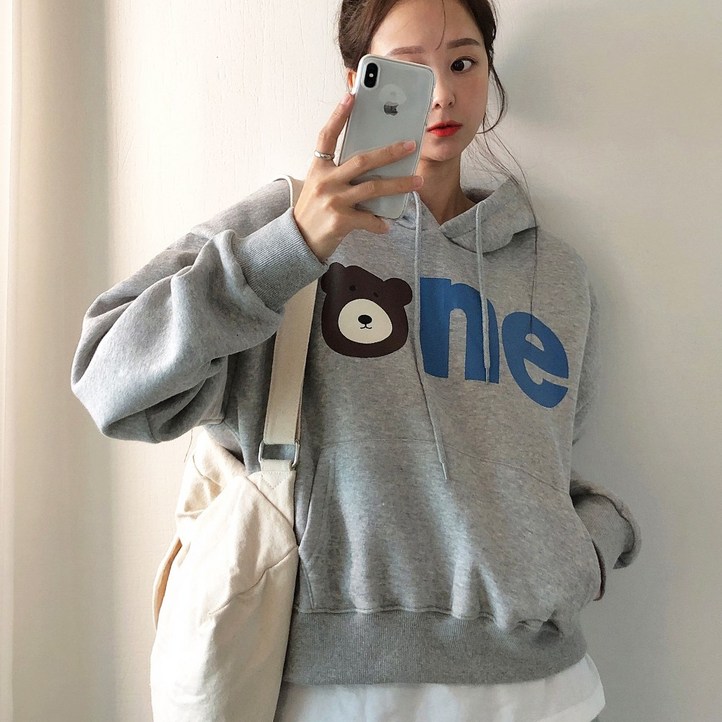 러브앤시티 여성 원베어 후드티 루즈핏 크롭 곰돌이 후드티셔츠 가을 겨울 쭈리, 기모 러브앤시티 여성 원베어 후드티 루즈핏 크롭 곰돌이 후드티셔츠 가을 겨울 쭈리, 기모
