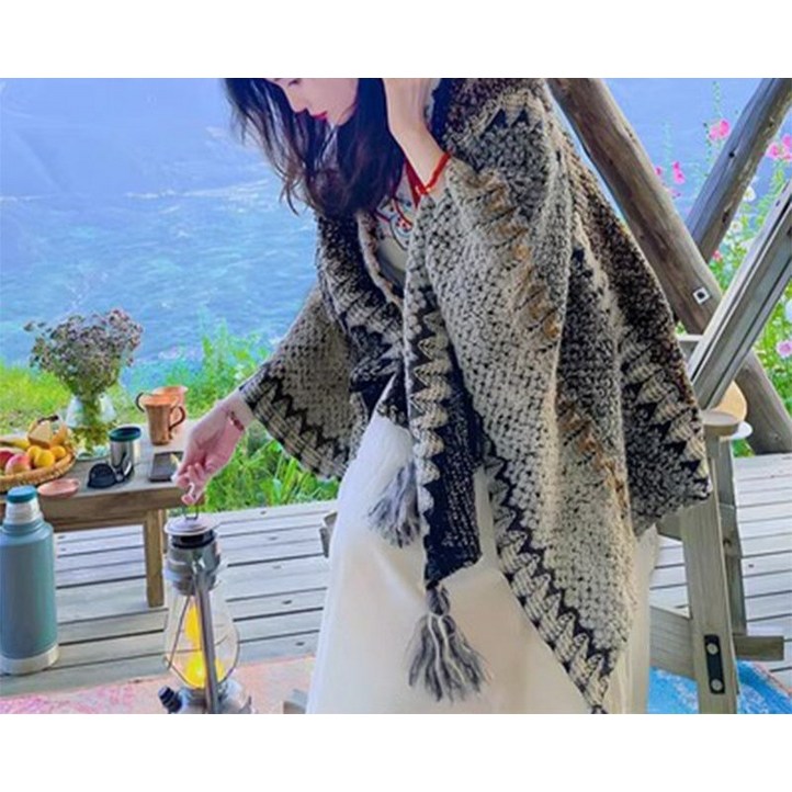 케이프 여성롱가디건 신상 두꺼운 니트 가디건 숄 숄더 외투