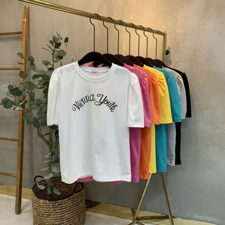 씨샵인더룸 비엔나 레터링 반팔 퍼프 티셔츠 7color