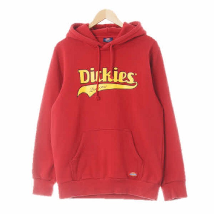 8678 디키즈 레드 프린팅 면혼방 스티치레터링스웨트후디 95