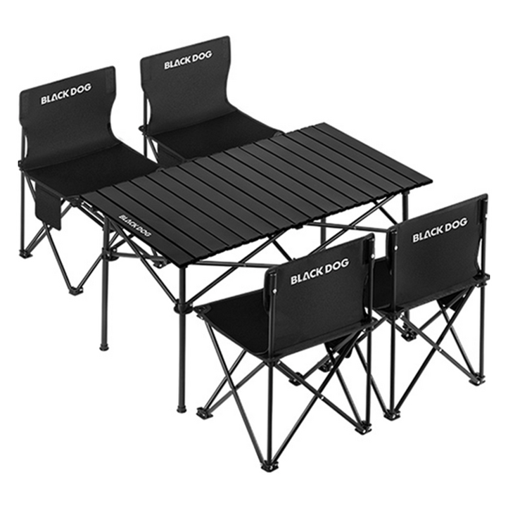 BLACKDOG 고강도 탄소강 경량 접이식 캠핑 테이블  의자 4개입 D2550JJ03755