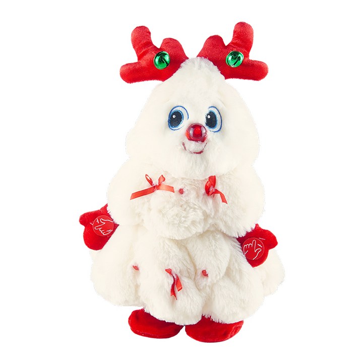 토이토 2세대 크리스마스 춤추는 트리 인형 찐트리 움직이는 댄싱트리, 40cm, 04화이트 루돌프 찐트리, 1개