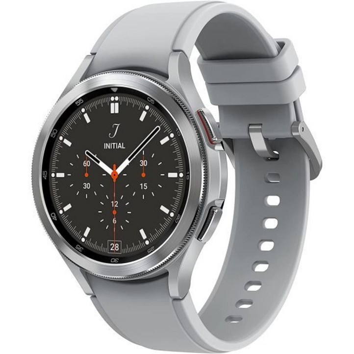 삼성전자 갤럭시 워치 4 클래식 46mm 스마트워치, 헬스 피트니스 러닝 슬립 사이클을 위한 심전도 모니터 트래커 포함 GPS 낙상 감지 블루투스 미국 버전, 실버 (갱신)