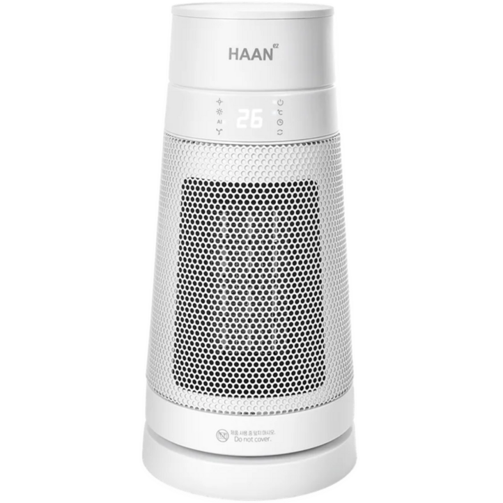 한경희 미니 PTC 온풍기 AI온도조절 절전형 전기 히터 리모컨형, 화이트