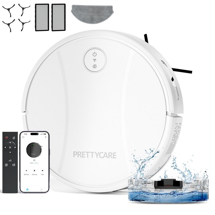 PrettyCare 스마트 물걸레 로봇청소기 흰색 PrettyCare 스마트 물걸레 로봇청소기 흰색
