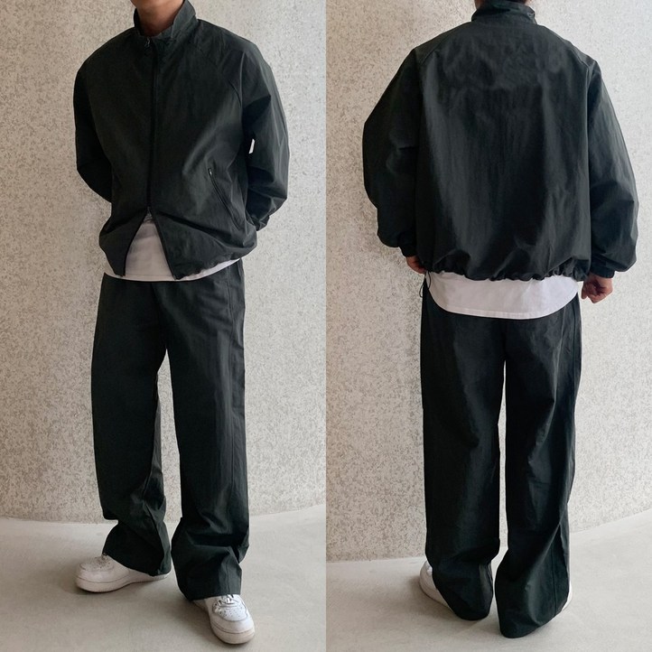 베럴댄나우 남성 ROKA 로카 투웨이 바람막이 스트링  나일론 와이드 팬츠 트레이닝복 세트