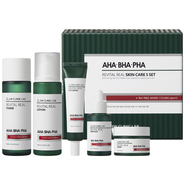 3W클리닉 랩 3HA 청소년 성인 좁쌀 여드름 스킨 로션 기초 화장품 세트 5종