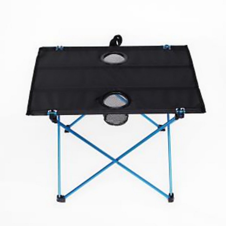 돌돌휴대 알미늄 초경량 컵홀더 캠핑테이블 블루 캠핑 테이블 접이식 캠핑테이블 세트 의자 롤 우드 다니고