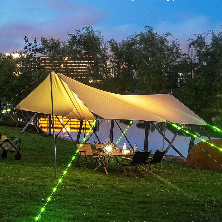 캠팸 LED 반짝이 타프 스트링 캠핑 텐트 로프 야간 안전 스트링, 형광오렌지