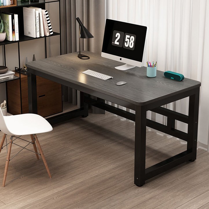 사무실 책상 컴퓨터 테이블 멀티책상 1200 1600, 블랙프레임+그레이상판