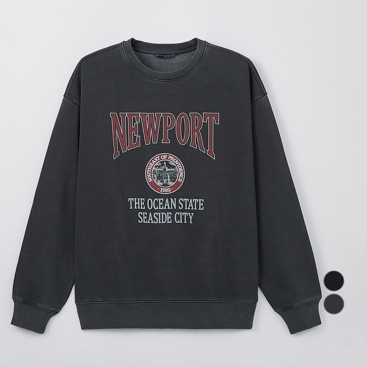 스파오 남녀공용 피그먼트 뉴포트 스웨트셔츠 맨투맨 SPMWF12C53