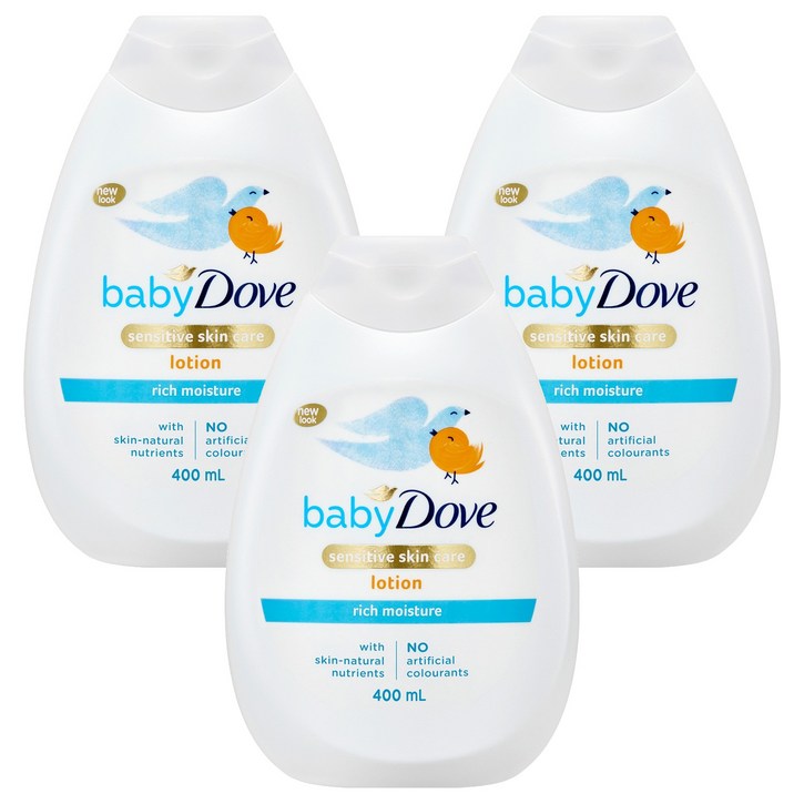 베이비도브 리치 모이스처 유아 바디로션, 400ml, 3개