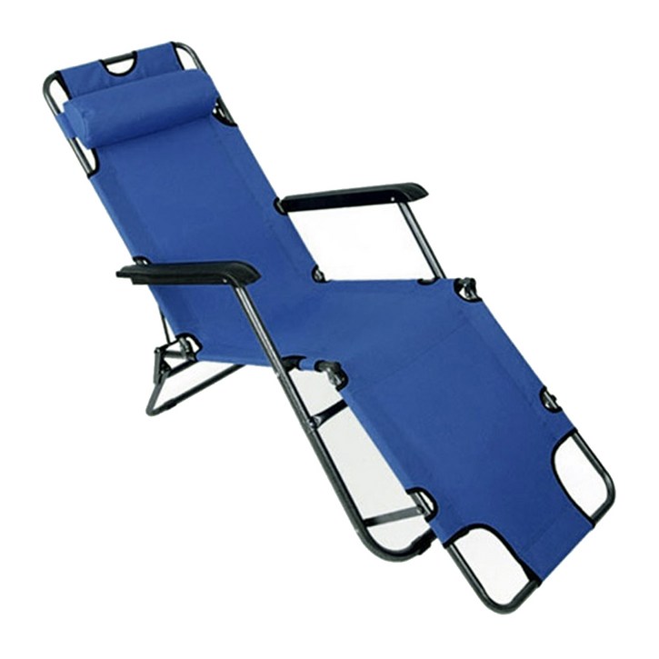 아웃팅 3단접이식 캠핑의자침대 특대형, 블루, 1개 5