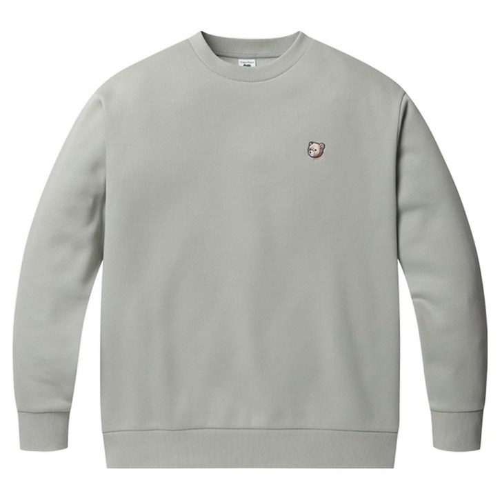 프로젝트엠 남녀공용 문베어 세미오버핏 플리스 맨투맨