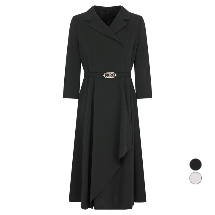 케네스레이디 여성용 벨티드 드레이프 원피스