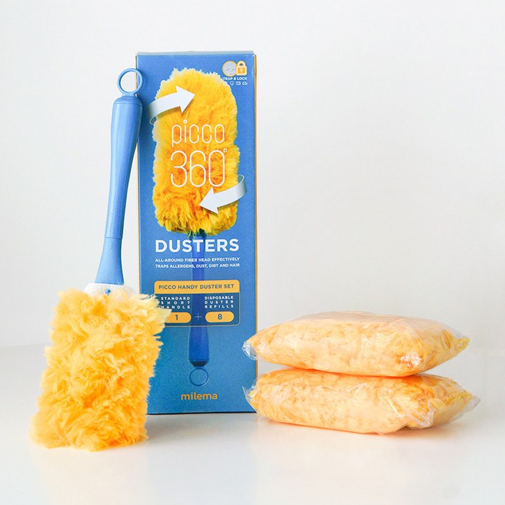 밀레마 피코 더스터 360 양면 흡착 먼지털이 숏 핸들  리필 8p 세트, YELLOW, 1세트